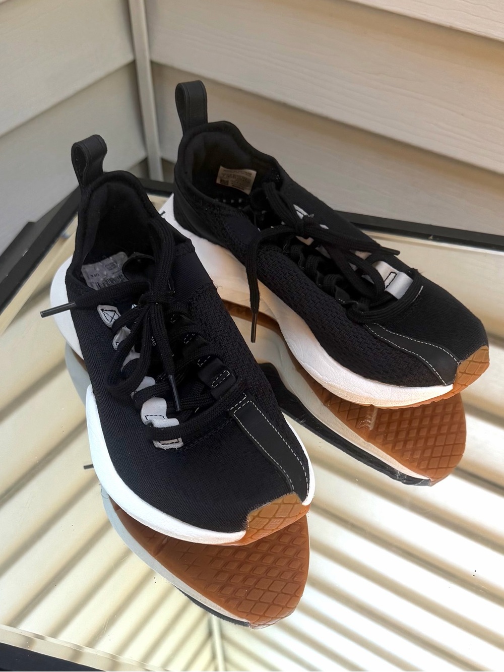 Nike Black Knit Slip-On Sneakers with White Midsole